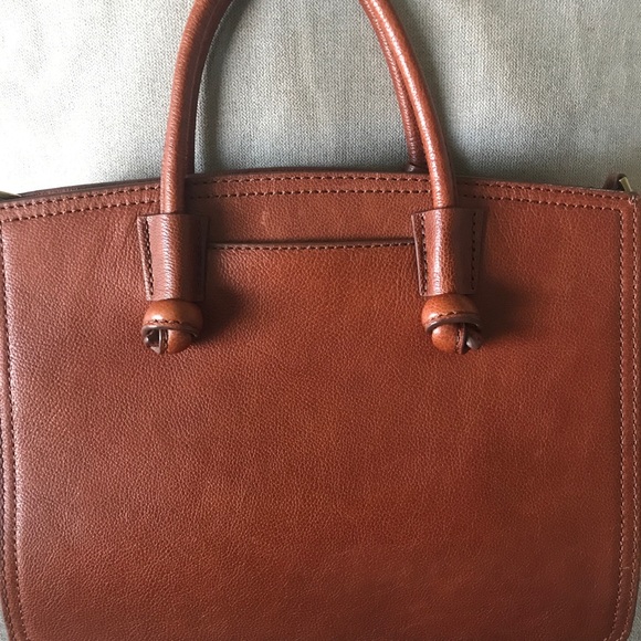 Fossil Skylar Cow Leather Satchel brown shoulder bag - Picture 6 of 10